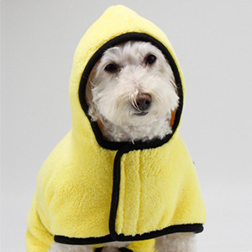 [plum]1PC Dogs Cat Coral Fleece Embroidery Comfortable Pet Bathrobe Clothes