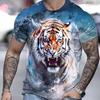 Tiger T-Shirt For Men 3D Animal 3D Print Men's Shirts Summer Short Sleeved Tee Male Pullover Oversized Top Casual Men'S Clothing