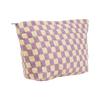 Crochet Makeup Bag Checkered Toiletry Bag Cosmetic Bag Versatile Storage Bag for Brush Lipstick Stationery Personal Care