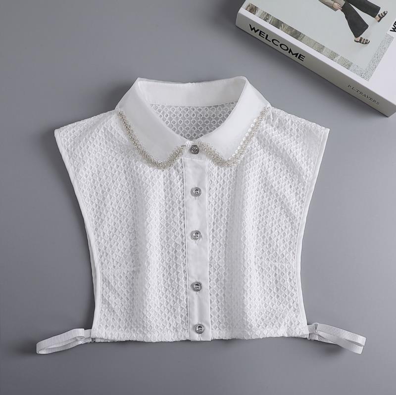 Women Embroidery Lace Detachable Lapel Fake Collar Shirt White Ruffles False Collar Woman Removable False Blouse Nep Kraagie