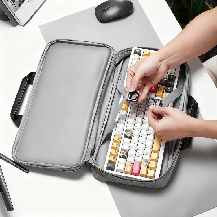 Handheld Keyboards Organizers with Protective Cover and Storage Compartments for Charging Cables Mouse Shock Absorbing Oxfords Fabric