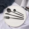 Shiny Black Dinnerware Set Korean Flatware Set Dinner Knife Fork Spoon Teaspoon Tableware Stainless Steel Cutlery Family Eating Utensils