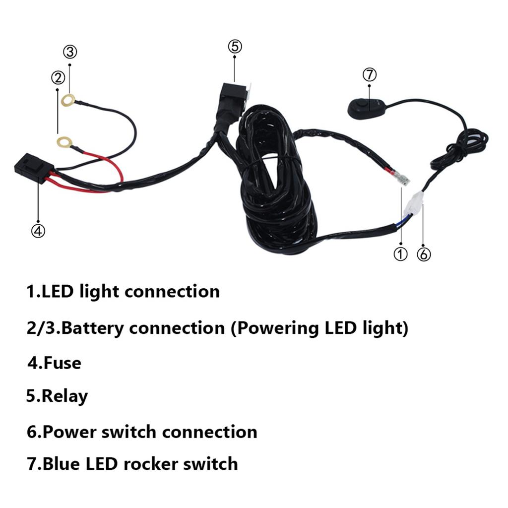 Car 180W Power Switch and Wiring Harness Kit for LED Light Bar(#1)