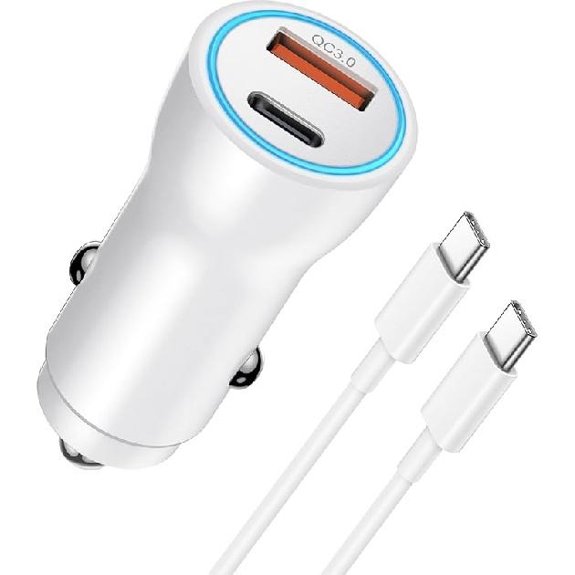 iPhone 17 16 15 Car Charger, [Apple MFi Certified] USB C Car Charger 43W Fast Charging with 3.3 FT Type C to C Cable, USB Car Adapter for iPhone