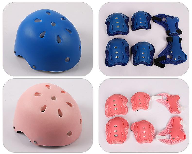 Children's Protective Gear Set for Roller Skating Skateboard Cycling Go Karts Outdoor Sports Gear for Kids 7-Piece Set on Sale