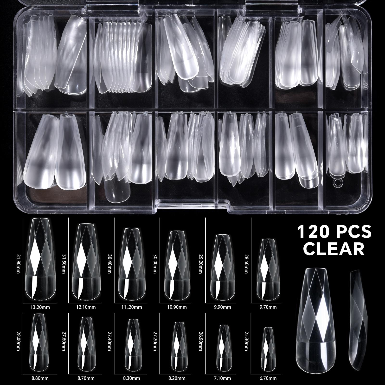

120/140 шт. 3D прозрачные алмазные накладные ногти миндальные балетные гробы прозрачные накладные ногти многоразовые полное покрытие акриловые типсы для самостоятельного изготовления