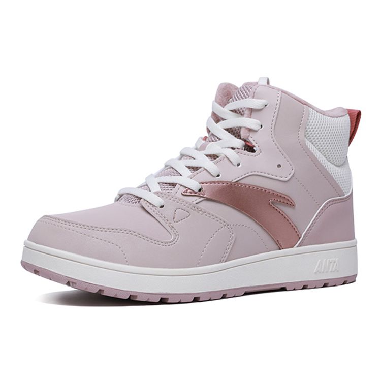 Anta Casual High-Top Sneakers Women Sneakers Gray Pink White 122048988-1