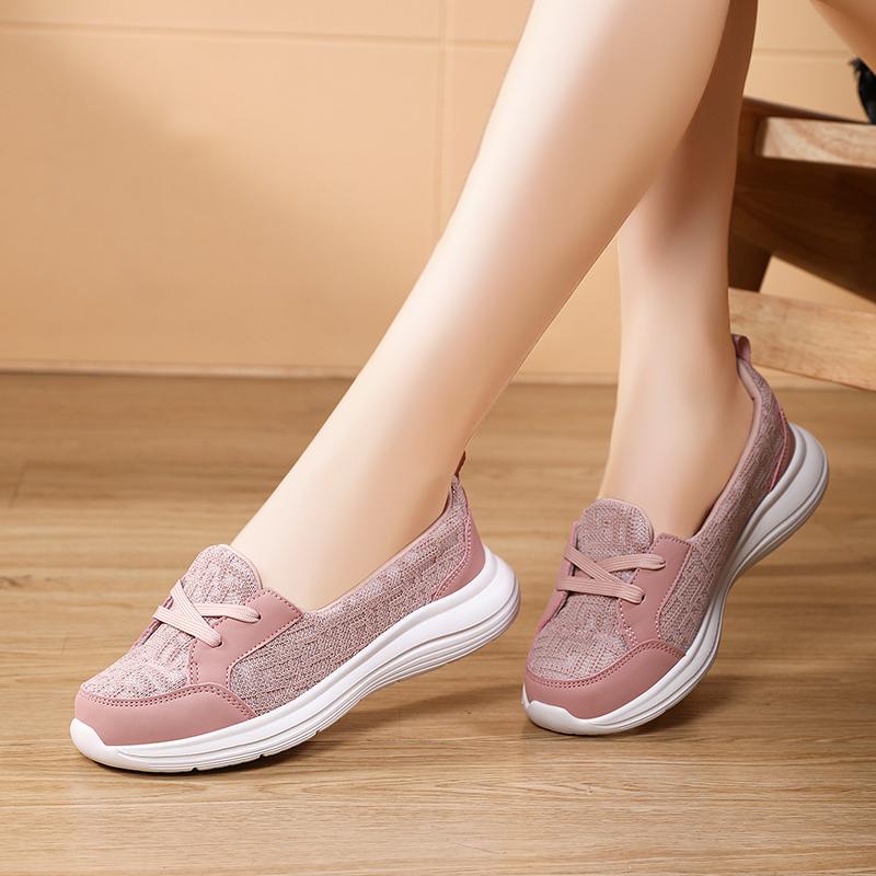 Fashion Women Casual Shoes Platform Breathable Walking Mesh Flat Bottom Outdoor Casual Sports Vulcanized Shoes Zapatillas De Deporte