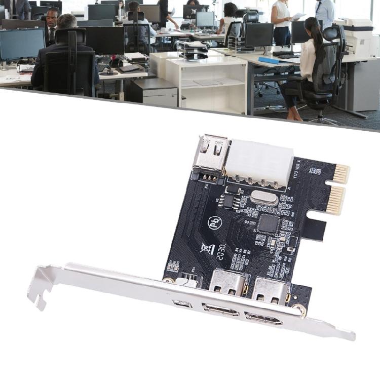 PCIe X1 4 Port Firewire 6Pin Expansion Card PCIE 1394 Chipset Adapter PCIE 1X to 1394 Expansion Card For Desktop PC