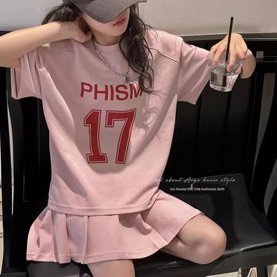 2024 Girls' Summer Sportswear: Short-Sleeve Top and Skirt Two-Piece Set for Stylish Kids