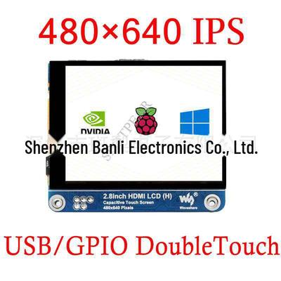 Raspberry Pi 2.8" HDMI Kapasitif Dokunmatik LCD (480x640) Çift Dokunmatik Ekran