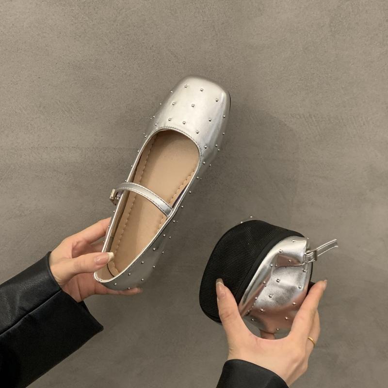 Square Toe Marie Janes Shoes Woman Loafers Summer Women Flat Sandals 2025 Trend Soft Sole Elegant Dress Comfort Casual Zapatos