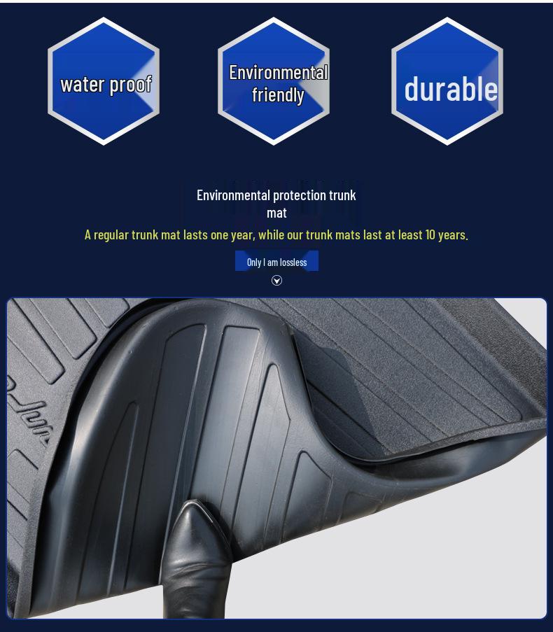 Durable Waterproof TPE Trunk Mat for 2018-2022 Honda Accord - Eco-friendly Interior Upgrade