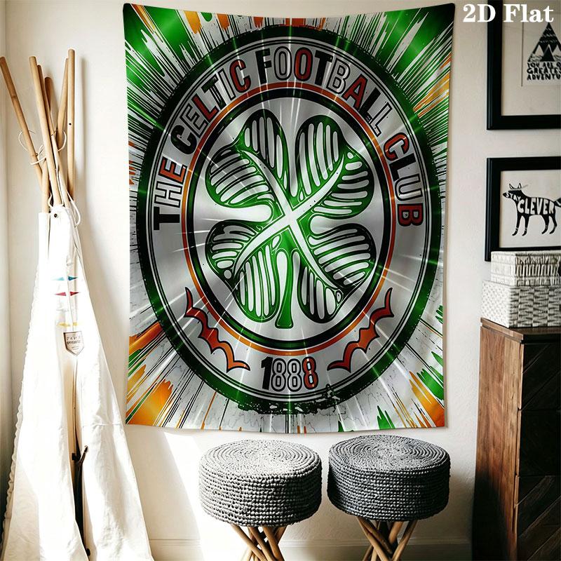 Celtic Football Club Wall Hanging Printed Fabric Blanket Decorative Tapestries for Bedroom Living Room Home Decor