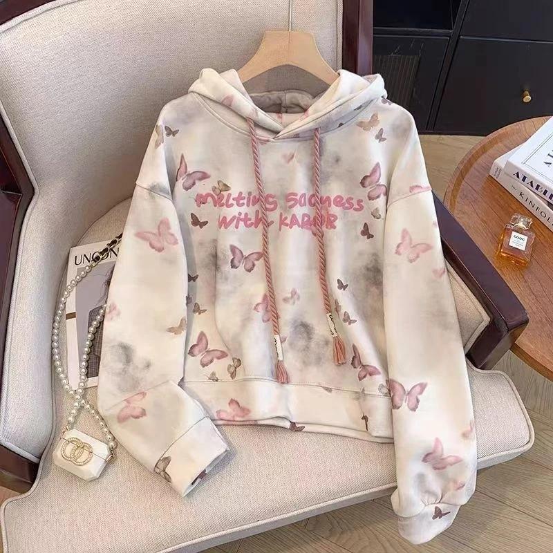Sweatshirt for Women Cotton Hooded Thickened Loose Half-high Neck Casual Pullover Long Sleeve Winter Sweatshirt Top