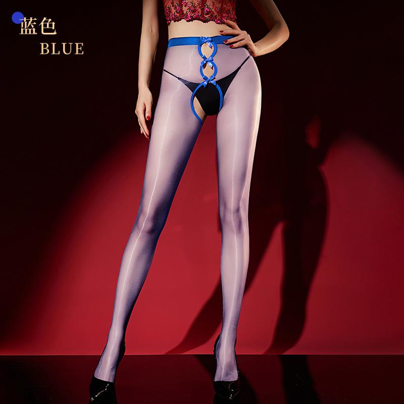 Sexy Aurora Stockings Sexy Silky Smooth Oil Shiny Thin Open Crotch Stockings No Need To Take Off Horse Oil Stockings Temptation
