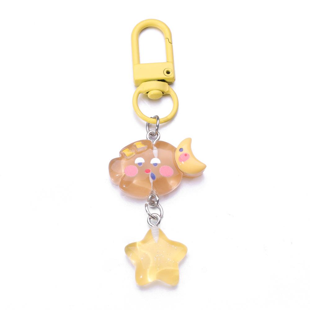 Cartoon Cloud Lightning Moon Star Pentagram Key Chain for Women Cute Fun Aesthetic Key Ring Fashion Pendant Accessories Gift