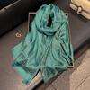 Long Scarf Fashion Simulation Silk Scarf Women'S Fashion Versatile Scarf Shawl Dustproof Premium Tencel Cotton Gold Silk