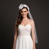 Fingertip Length Bride Veils with Flower Hairband Design for Elegant Bride Church and Outdoor Wedding Ceremony Dressingup