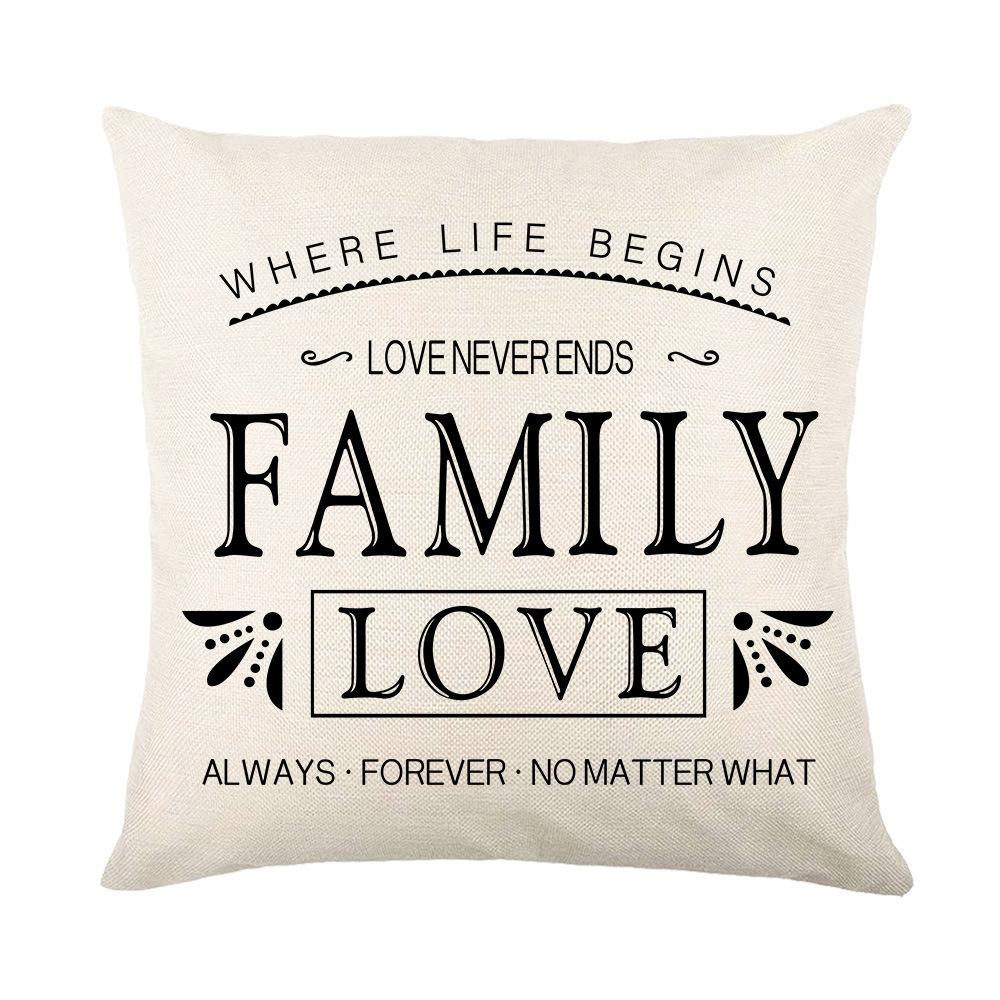Letter Print Valentine's Day Pillow Cover Nordic Simple Polyester Love Home Sofa Cushion Cover Cushion Cover