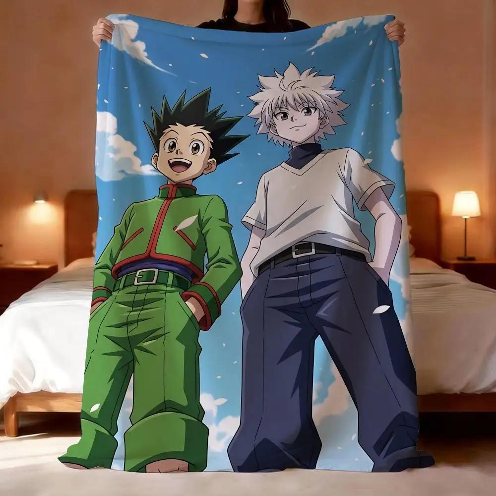 Popular Games HUNTER HUNTER Throw Lightweight 240g Flannel Blanket Soft Skin-friendly for Summer Cooling 75X95CM