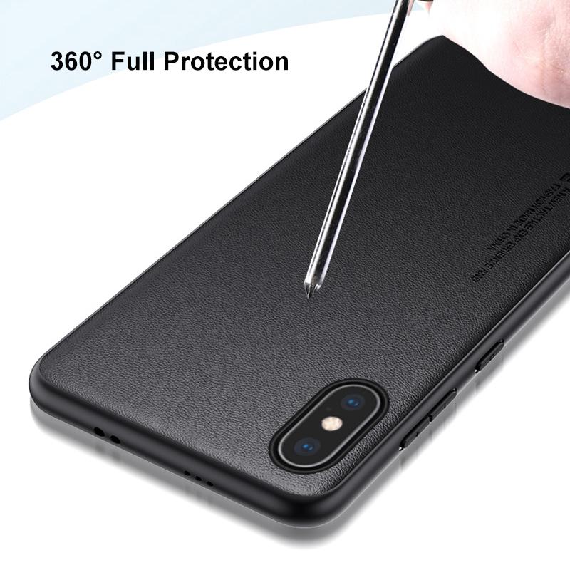 Luxury PU Leather Case For iPhone XS Max Back Cover Silicone Shockproof Full Protection Phone Case For iPhone XSMax iPhoneXS Max