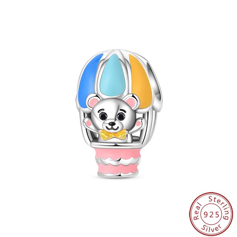 Süßes Kupfer Zirkuskleid Blumen Plüsch Junggesellenhut Bärenanhänger Perlen 3mm DIY Schmuck