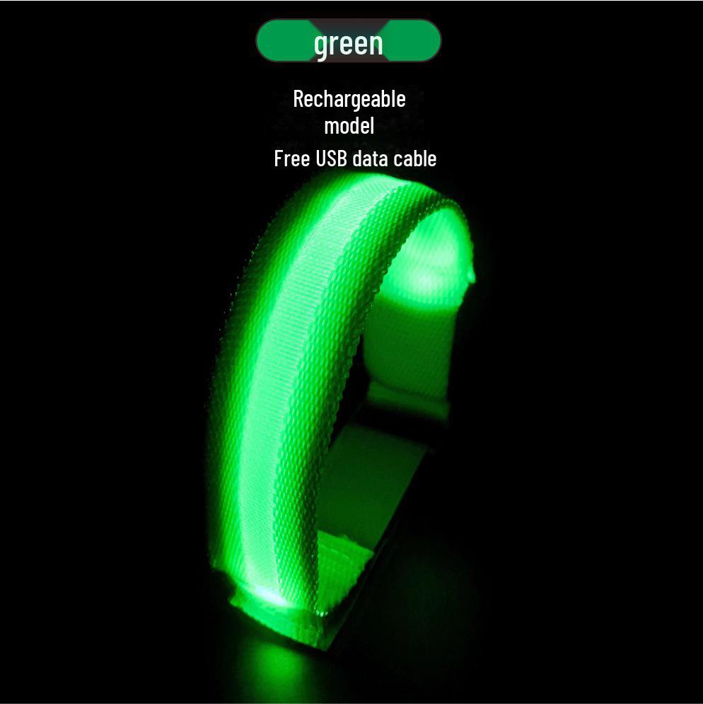 Bandă reflectorizantă cu LED: Brățară sport cu încărcare USB pentru alergare nocturnă, ciclism, brățară cu lumină de semnalizare cu design plasă.