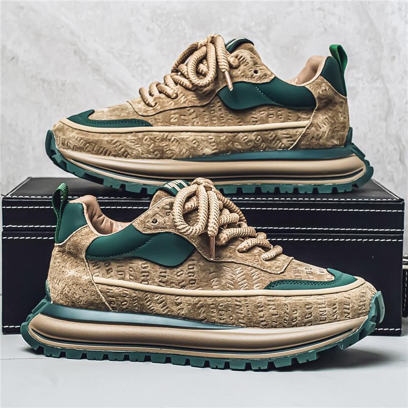Men's shoes new spring student trend versatile thick-soled wear-resistant non-slip sports casual shoes men's low-top dad shoes