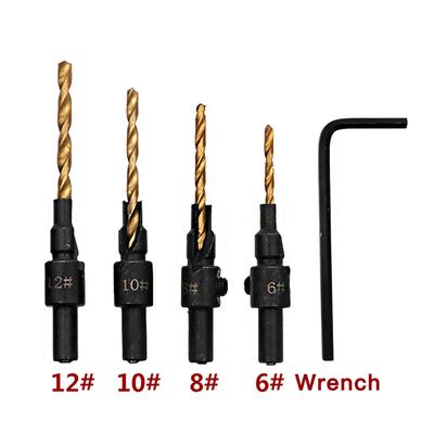 1/4 Inch Quick Change Hex Shank Countersink Drill Bit with  4pcs