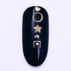 1 Box Rose Gold Rivet Alloy Nail Studs Geometry Star Round 3D Nail Art Decoration In Wheel