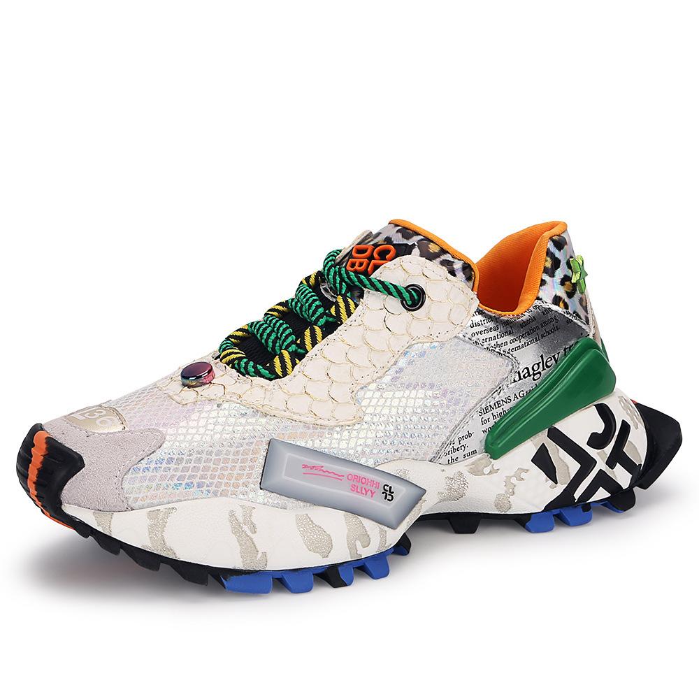 Merke Mote Plattform Damesko Ny Fargekombinasjon Plattform Student Fritid Løpesko Tide Mesh Pustende Sneakers Damer