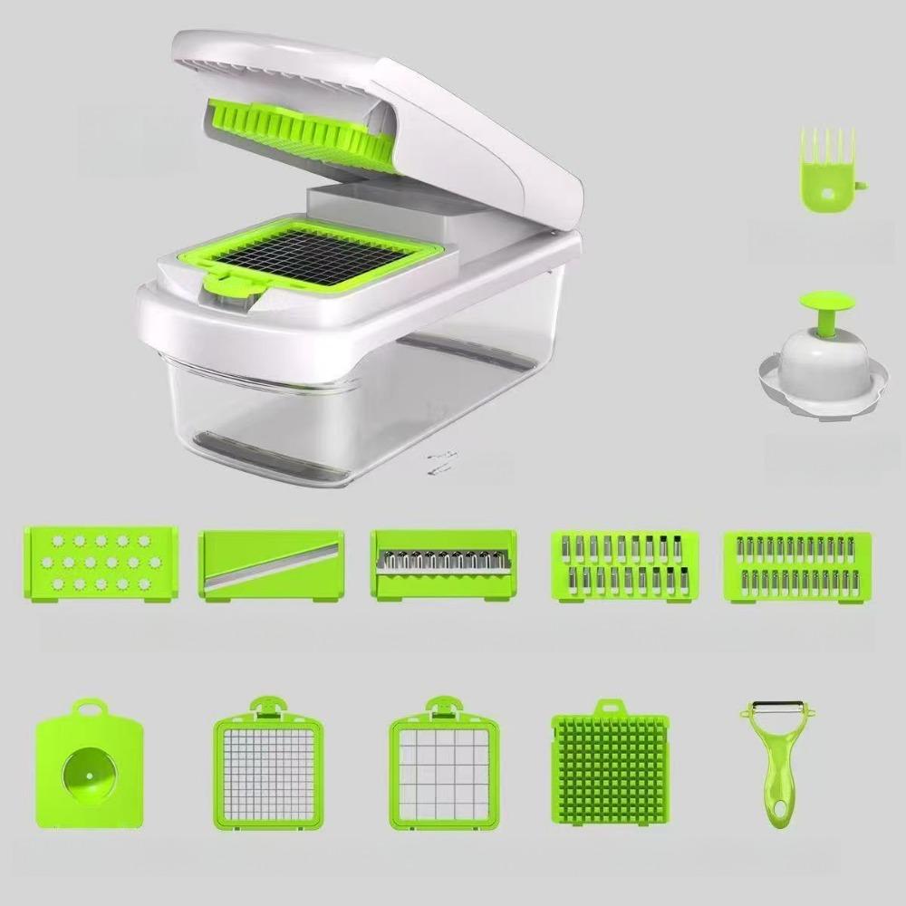 Todo en Uno, Mandolina de 12 Cuchillas para Cocina, Picador de Alimentos, Cortador de Pepino y Espiralizador, Regalos para Mamá, Esenciales de Cocina