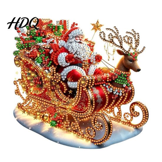 Handgemaakte Kerstversieringen Faux Diamant Art Kit Kerstman Sneeuwpop Hangende Versiering DIY Feestelijke Strass Decoraties Acryl Hanger met Strass
