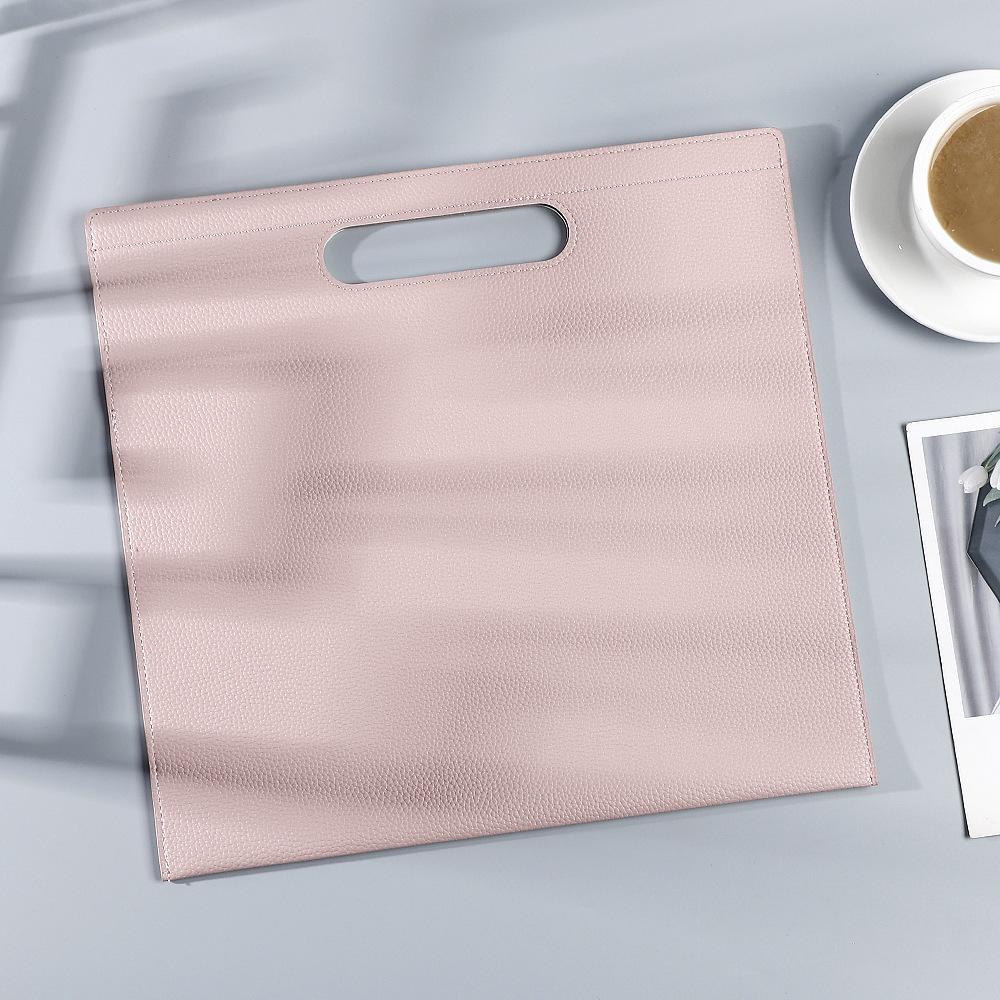 Litchi Grain Leather Laptop & Document Bag, A4 File Storage, Office Archive Bag