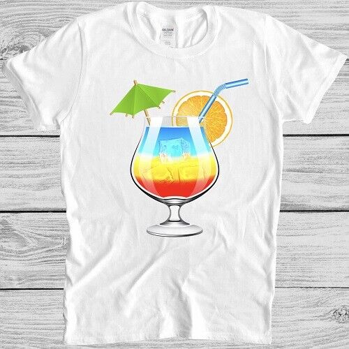 Rainbow Cocktail T Shirt Hawai LGBT Pride Gay Funny Gift Soho London Tee M337