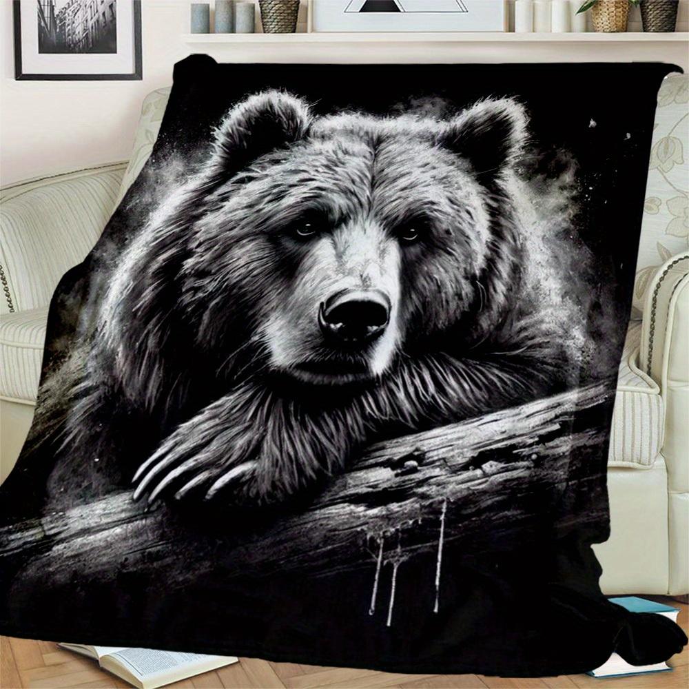 1 Stuk Beer Tak Print Flanellen Deken, Hoge Kwaliteit Comfortabel voor Alle Seizoenen, Woondecoratie, Warmte en Comfort, Perfect voor Kerstcadeaus10