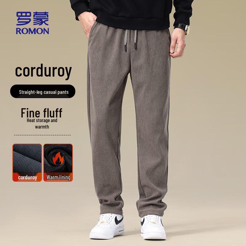 ROMON Men's Straight-Leg Warm Casual Pants