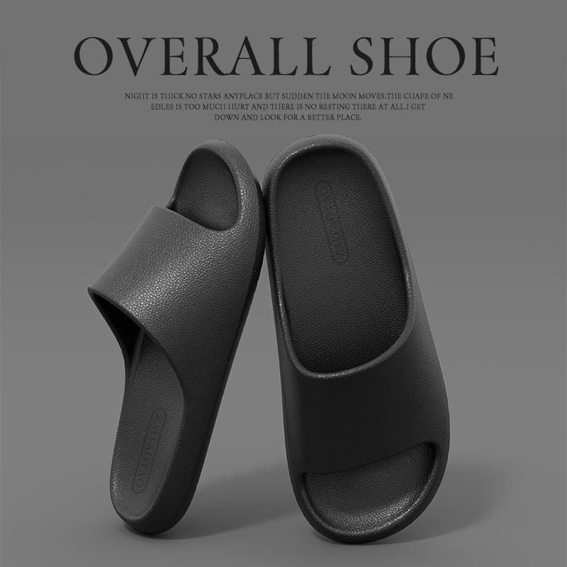 Leather pattern cool slippers thick bottom men's and women's home non-slip bathroom non-smelly feet home indoor summer