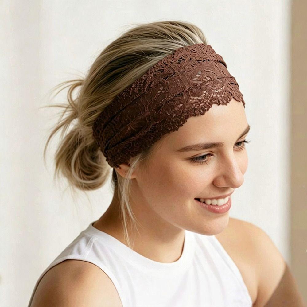 Solid Color Elastic Headband Hollow Out Wide Headbands Fashion Women's Hairband Hair Accessories