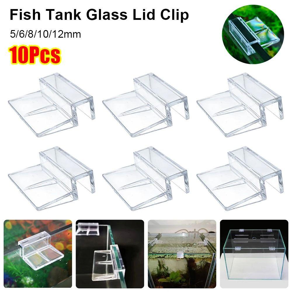 10Pcs New Width 5/6/8/10/12mm Fish Tank Bracket Transparent Acrylic Glass Lid Clip Support Holders Clip Aquarium Accessories