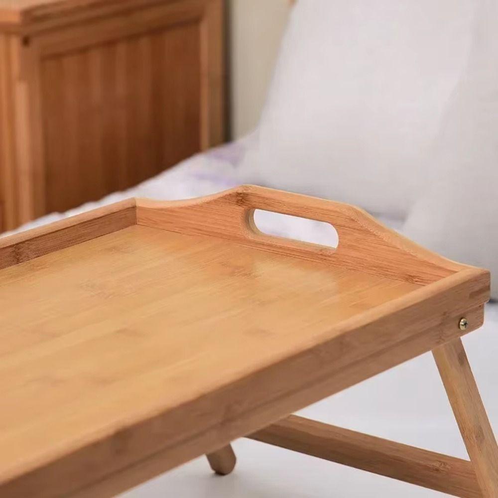 Foldable Legs Bed Tray Table with Handles Breakfast Serving Tray Computer Desk  Bedroom Furniture
