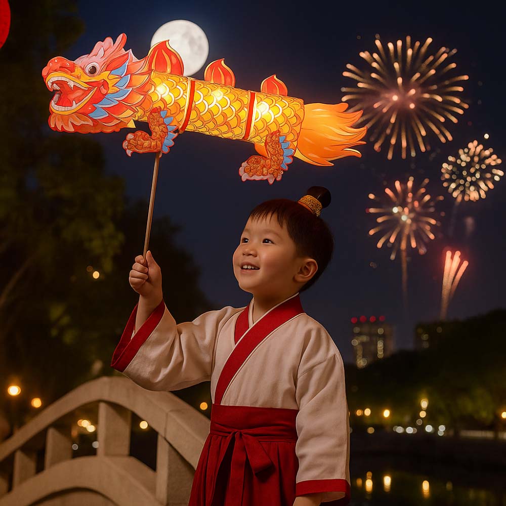 

Handheld Children s Loong Lantern PVC Handmade Dragon Lantern Photography Props синій