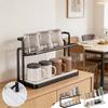 2-Tier Cup Mug  Drying Rack Kitchen Countertop Drainer with Drainboard Utensil Holder Rust-Proof Dish Mug Drying Storage Shelf