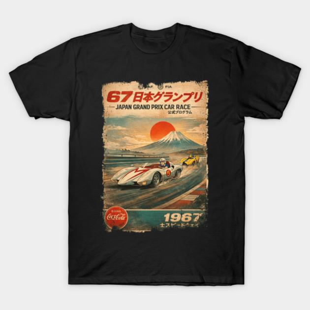 Asian Size Cotton Unisex Tshirt Print T-shirt Speed Racer Japan Grand Prix 1967 Vintage T-shirt No-Cut Print Regular Fit