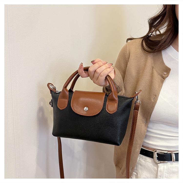 Women's 2025 new fashionable contrasting color portable small square bag trendy versatile shoulder messenger large capacity bag