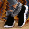 Fashion Fluffy Faux Fur Snow Boots for Women Winter Warm Thick Plush Cotton Padded Shoes Woman Comfort Slip On Flat Ankle Boots