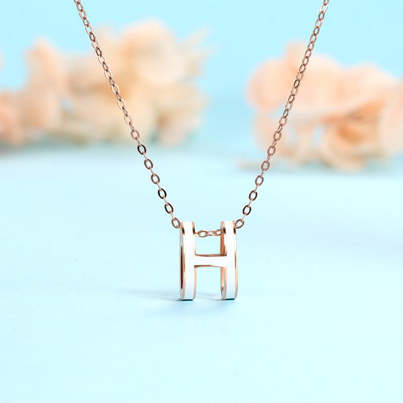 H Letter Necklace Fashion Niche Design Sense Jewelry Neck Chain Sweater Chain Premium Durable Quality Useful Practical