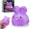 Stress Relief Glitter Bunny Squeeze Toy - Anxiety Calming Sensory Fidget Toy for Kids & Adults, Soft Squishy Ball