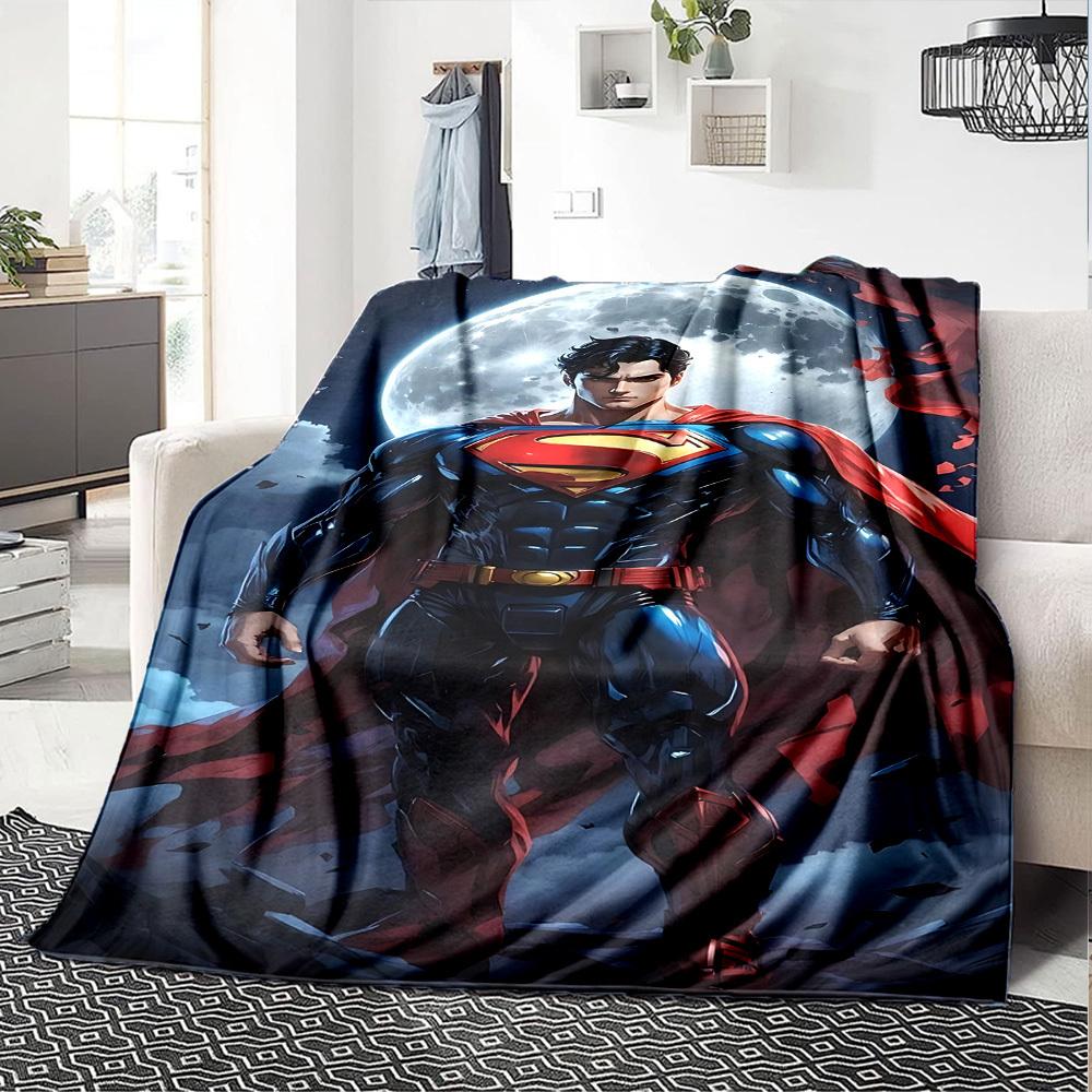 1pc Superman full moon Flannel Blanket Soft Warm Throw for Home, Office, Travel, All-Season Cozy Bedding Gift L1403